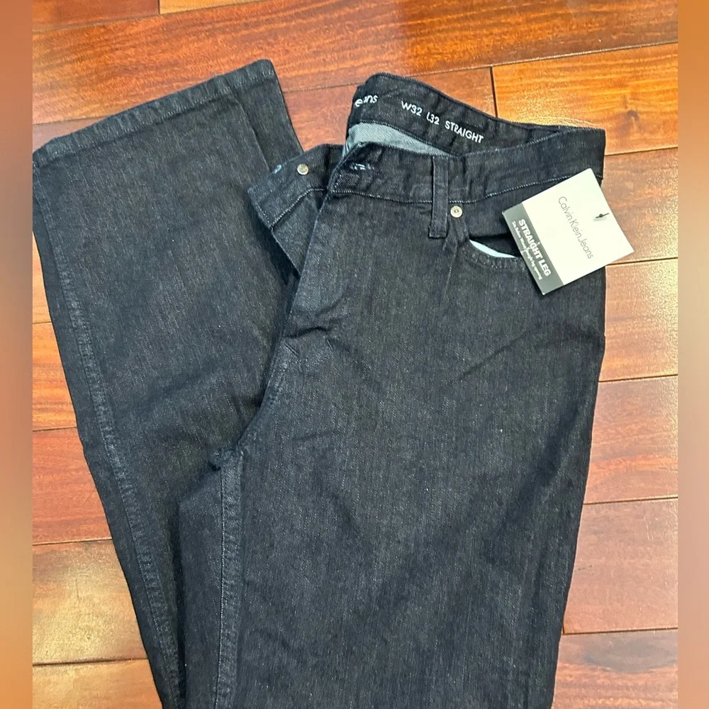 NWT-Calvin Klein Jeans Men's Straight Leg Dark Wash W32/L32 - Picture 7 of 9